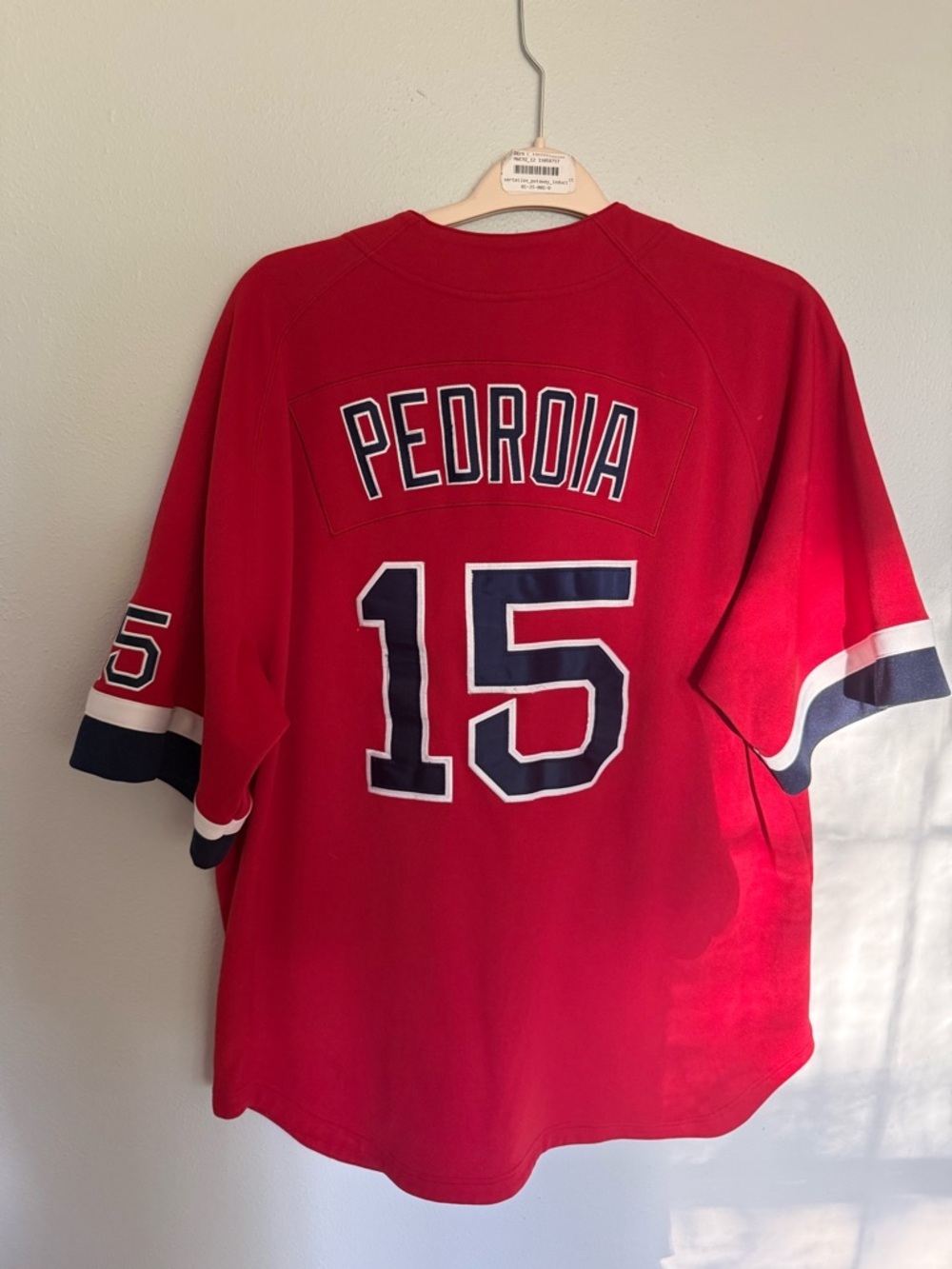 Nike Red Boston Pedroia Baseball Jersey - Picture 3 of 3